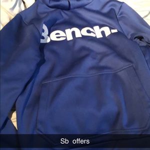 Blue and white bench hoodie